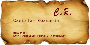 Czeizler Rozmarin névjegykártya